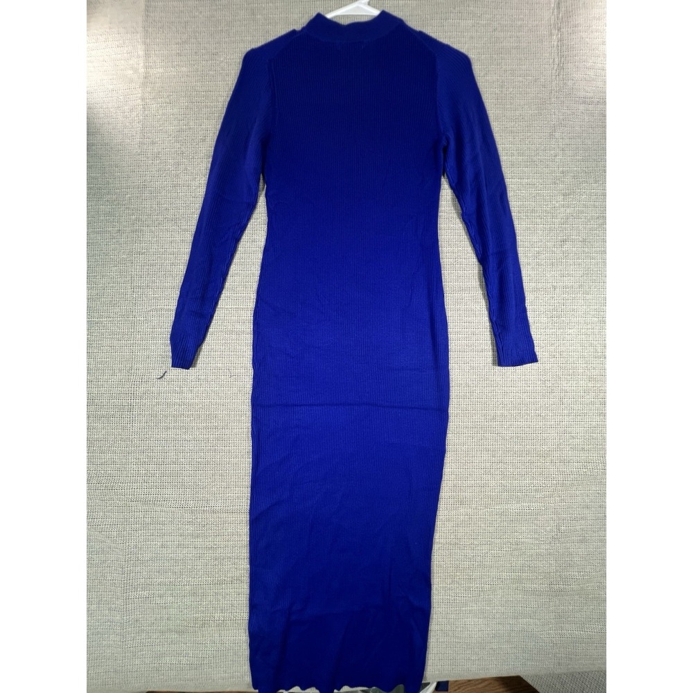 J Crew women's Ribbed sweater-dress Size Small Travel Rib Dress Oxford Royal - Picture 8 of 8